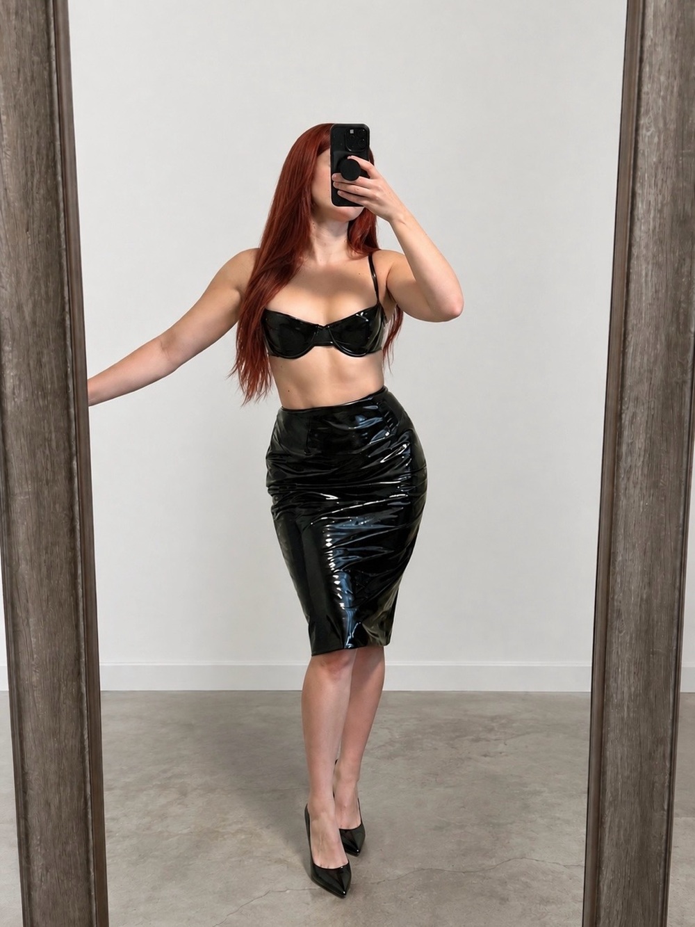 Vinyl skirt set